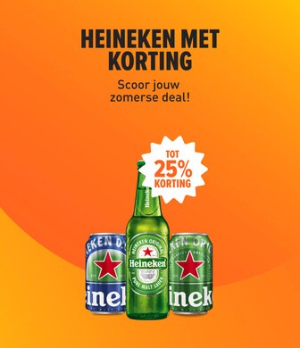 Heineken met korting! Tot 25% korting op diverse bieren.